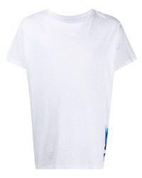T-shirt à col rond imprimé blanc Greg Lauren