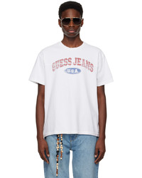 T-shirt à col rond imprimé blanc Guess Jeans U.S.A.