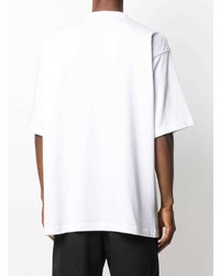 T-shirt à col rond imprimé blanc Balenciaga