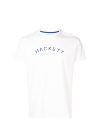 T-shirt à col rond imprimé blanc Hackett