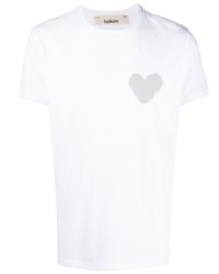 T-shirt à col rond imprimé blanc Haikure