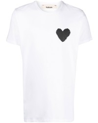 T-shirt à col rond imprimé blanc Haikure