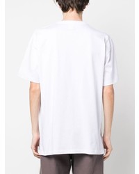 T-shirt à col rond imprimé blanc Raf Simons