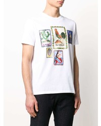 T-shirt à col rond imprimé blanc Etro