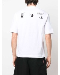 T-shirt à col rond imprimé blanc Off-White