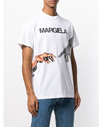 T-shirt à col rond imprimé blanc Maison Margiela