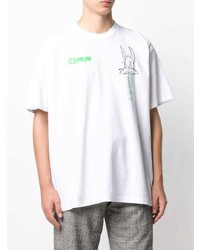 T-shirt à col rond imprimé blanc Off-White