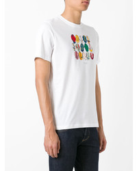 T-shirt à col rond imprimé blanc Ps By Paul Smith