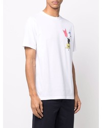 T-shirt à col rond imprimé blanc PS Paul Smith