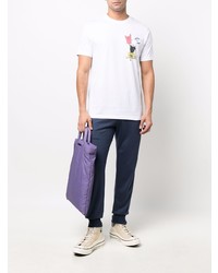 T-shirt à col rond imprimé blanc PS Paul Smith