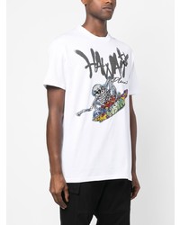 T-shirt à col rond imprimé blanc Philipp Plein