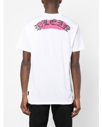 T-shirt à col rond imprimé blanc Philipp Plein