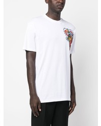 T-shirt à col rond imprimé blanc Philipp Plein