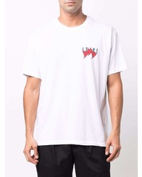 T-shirt à col rond imprimé blanc Amiri