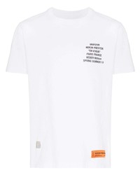 T-shirt à col rond imprimé blanc Heron Preston