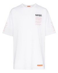 T-shirt à col rond imprimé blanc Heron Preston