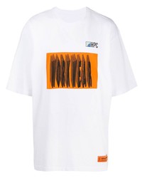 T-shirt à col rond imprimé blanc Heron Preston