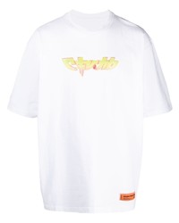 T-shirt à col rond imprimé blanc Heron Preston