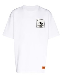 T-shirt à col rond imprimé blanc Heron Preston