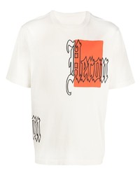 T-shirt à col rond imprimé blanc Heron Preston