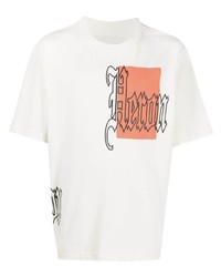 T-shirt à col rond imprimé blanc Heron Preston