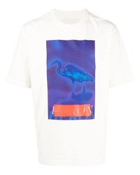 T-shirt à col rond imprimé blanc Heron Preston