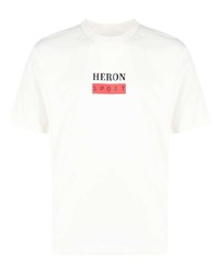 T-shirt à col rond imprimé blanc Heron Preston