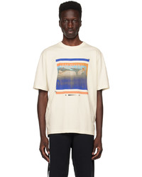 T-shirt à col rond imprimé blanc Heron Preston