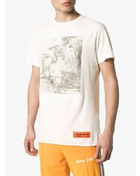 T-shirt à col rond imprimé blanc Heron Preston