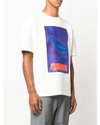 T-shirt à col rond imprimé blanc Heron Preston