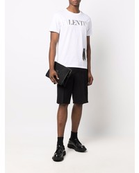 T-shirt à col rond imprimé blanc Valentino