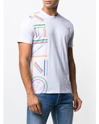 T-shirt à col rond imprimé blanc Kenzo