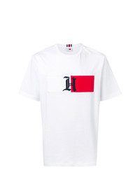 T-shirt à col rond imprimé blanc Hilfiger Collection