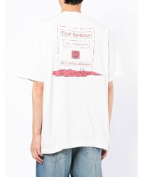 T-shirt à col rond imprimé blanc SAINT MXXXXXX