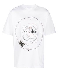T-shirt à col rond imprimé blanc Honey Fucking Dijon