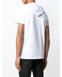 T-shirt à col rond imprimé blanc Balmain