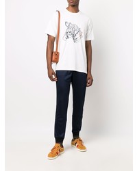 T-shirt à col rond imprimé blanc PS Paul Smith