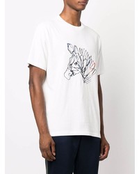 T-shirt à col rond imprimé blanc PS Paul Smith