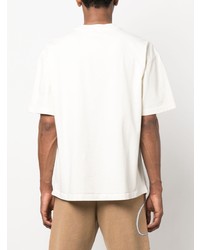 T-shirt à col rond imprimé blanc Rhude