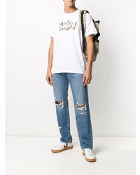 T-shirt à col rond imprimé blanc Levi's