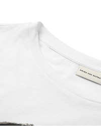 T-shirt à col rond imprimé blanc Dries Van Noten