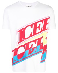 T-shirt à col rond imprimé blanc Iceberg