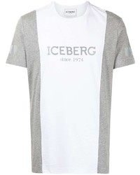 T-shirt à col rond imprimé blanc Iceberg