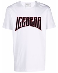 T-shirt à col rond imprimé blanc Iceberg