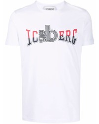 T-shirt à col rond imprimé blanc Iceberg