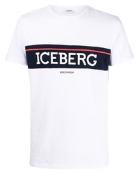 T-shirt à col rond imprimé blanc Iceberg