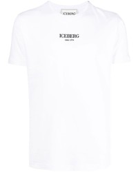 T-shirt à col rond imprimé blanc Iceberg