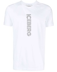 T-shirt à col rond imprimé blanc Iceberg