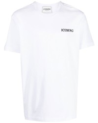 T-shirt à col rond imprimé blanc Iceberg