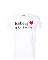 T-shirt à col rond imprimé blanc Iceberg